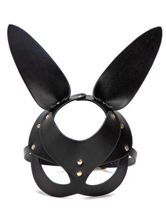 Premium SM Faux Leather Blindfold with Ear Muffs - One Size