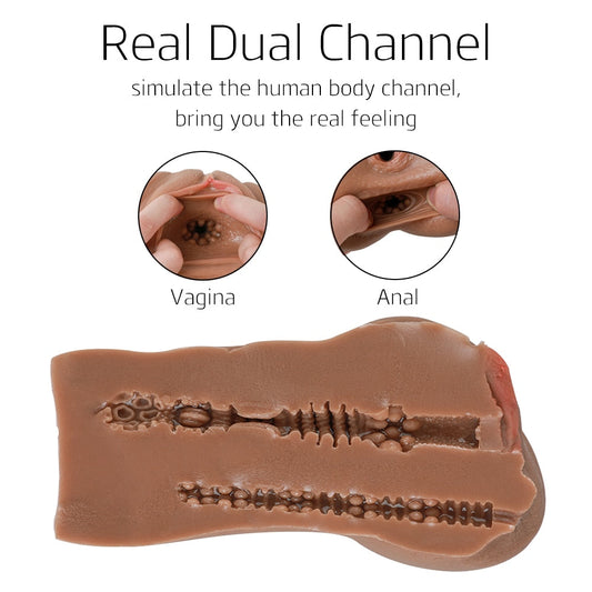 Silicone Vagina Anal Realistic Male Masturbator Sex Toy for Men 18+