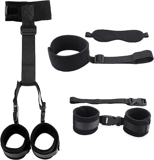 HeartCaptor Bondage Gear for Couples | Adjustable Neoprene Restraint Set with Blindfold and Cuffs for Intimate Play
