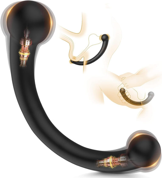 HeartCaptor Dual-Ended Vibrating Prostate Massager for Men & Couples | Rechargeable Anal Toy with 10 Vibration Modes and Beaded Texture