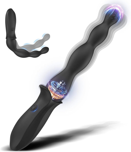 HeartCaptor Vibrating Anal Beads Butt Plug for Men Women and Couples | Beginner-Friendly Intimate Wellness Device with Dual Motors and 10 Vibration Modes