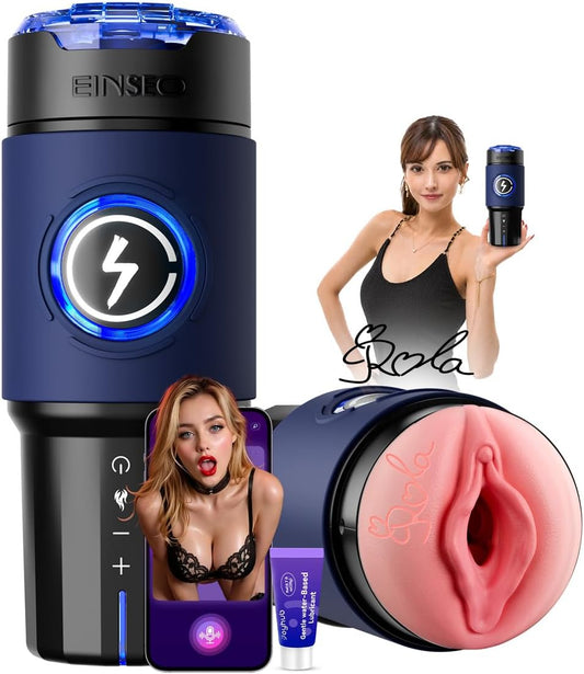 HeartCaptor Automatic Male Stroker for Men | Rechargeable App-Controlled Intimate Wellness Device with Heating and Quiet Thrusting