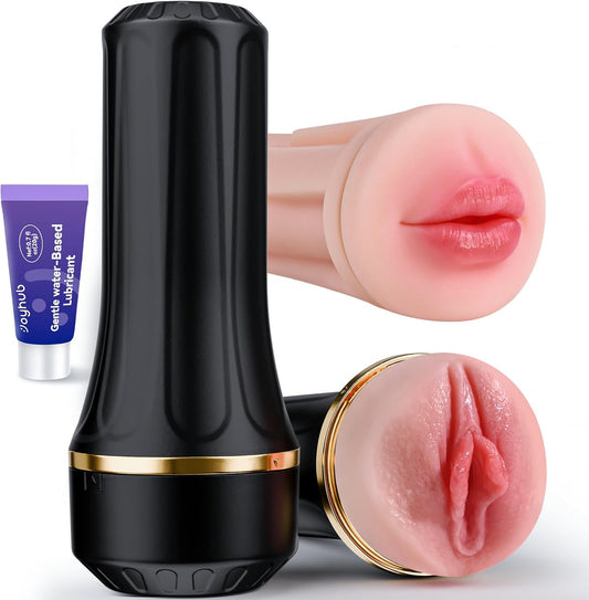 HeartCaptor Dual-Sleeve Male Stroker Device for Men | Manual Intimate Wellness Trainer with Adjustable Air Suction