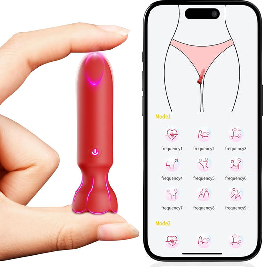 HeartCaptor Mini App-Controlled Bullet Vibrator for Women & Couples | Rechargeable Waterproof Lipstick Intimate Wellness Device in Pink
