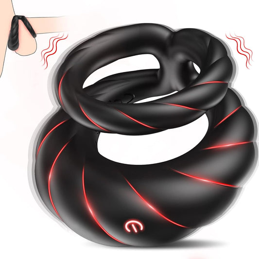 HeartCaptor Vibrating Cock Ring for Men | Rechargeable Intimate Wellness Device with 10 Vibration Modes and Dual Locking Design