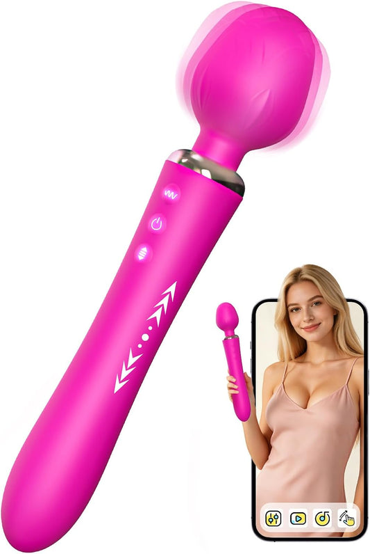 HeartCaptor App-Controlled Dual-Ended Wand Massager for Women and Couples | Personalized Intimate Wellness with 3 Motors and Thrusting Modes