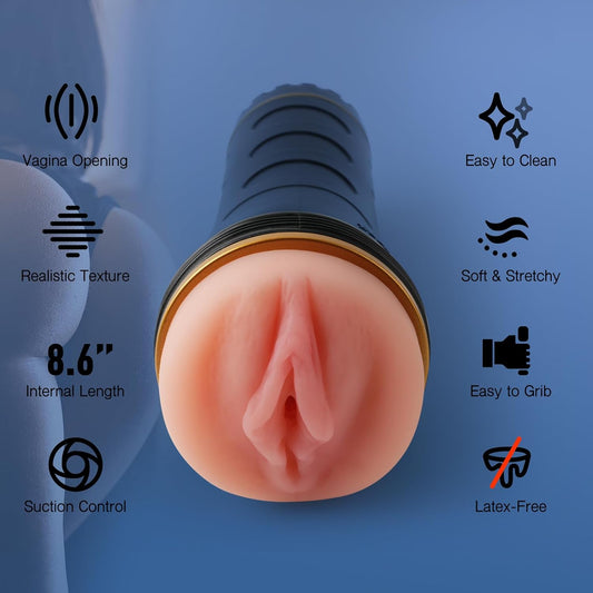 HeartCaptor Manual Male Stroker for Men | Lifelike TPE Intimate Wellness Cup with Adjustable Suction