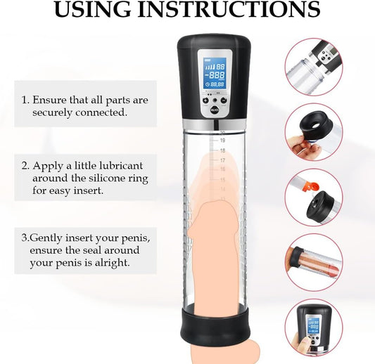 HeartCaptor Automatic Vacuum Pump for Men | USB Rechargeable Intimate Wellness Trainer with LED Display