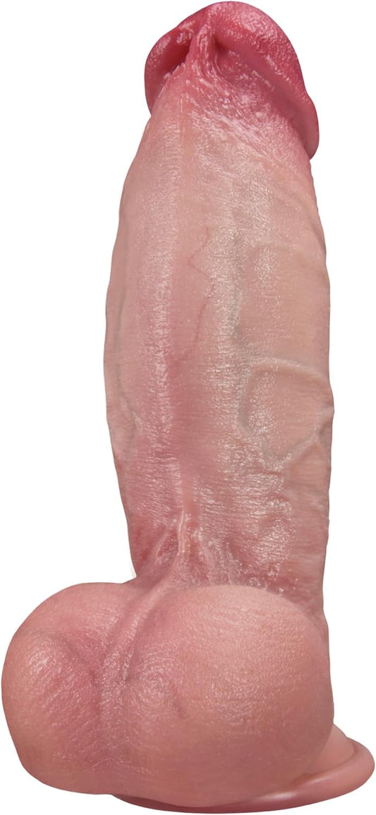 HeartCaptor 7 Inch Girth Dildo for Men and Women | Dual Density Silicone with Strong Suction Cup for G-Spot and Anal Play