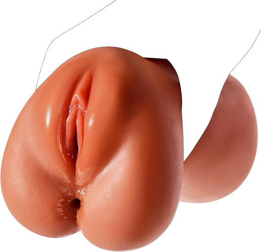 HeartCaptor Realistic Dual-Channel Male Stroker for Him | Portable TPE Masturbator with 3D Textured Channels