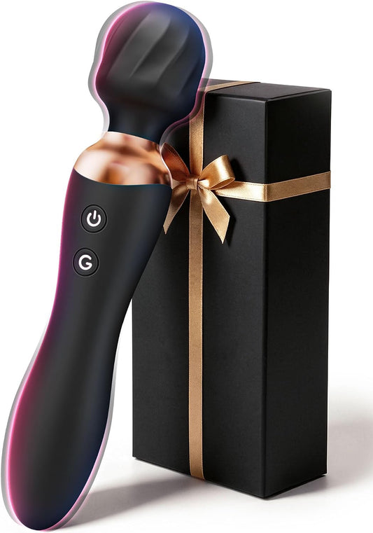 HeartCaptor Dual-Ended Wand Massager for Couples & Solo | Rechargeable Waterproof Body-Safe Silicone Intimate Device