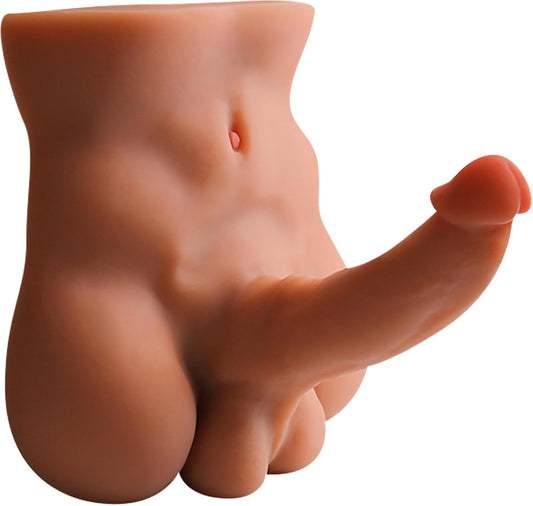 HeartCaptor Male Torso Device for Solo & Couples Intimacy | Realistic TPE Texture & 360-Degree Flexible Attachment