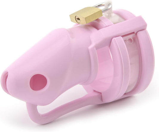 Silicone Chastity Cage for Men - Exercise & Play (Pink)
