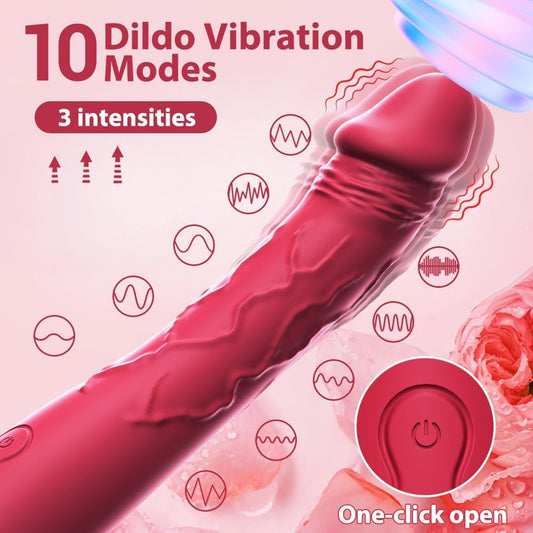 HeartCaptor Realistic Dildo Vibrator for Women | Waterproof Personal Massager with 10 Vibration Modes and Soft Silicone