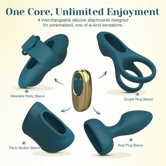 HeartCaptor 4-in-1 Couples Vibrator Kit for Partners and Solo | Rechargeable Intimate Wellness Device with Remote Control