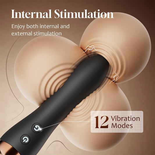 HeartCaptor Dual-Ended Wand Massager for Couples & Solo | Rechargeable Waterproof Body-Safe Silicone Intimate Device