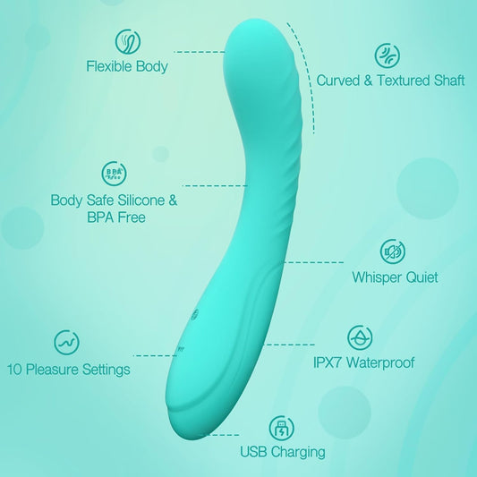 HeartCaptor G-Spot Vibrator for Women | Rechargeable Intimate Wellness Massager with Flexible Shaft