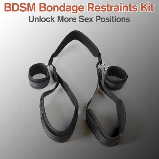 HeartCaptor BDSM Bed Restraints Kit for Couples | Adjustable Bondage Set for Intimate Wellness and Roleplay