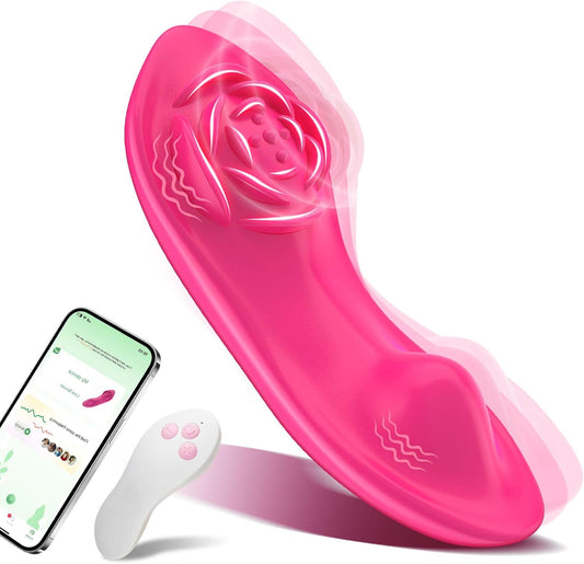 HeartCaptor Rose Panty Vibrator for Women | Wearable App Controlled Clitoral Stimulator with 10 Vibration Modes