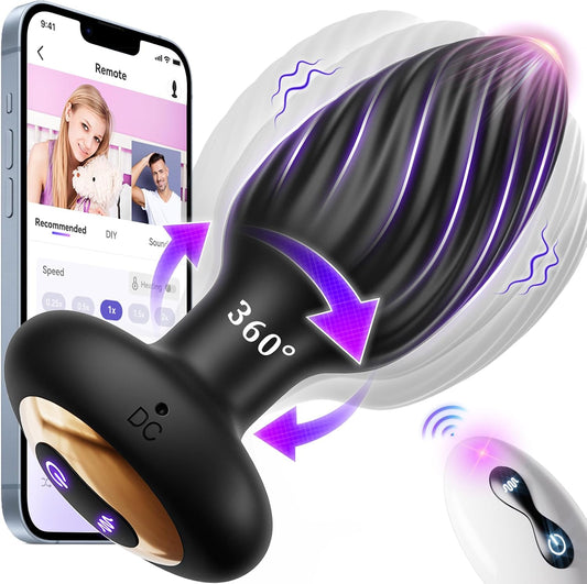 HeartCaptor 360° Rotating Prostate Massager for Men | APP-Controlled Intimate Wellness Device with 9 Vibration Modes