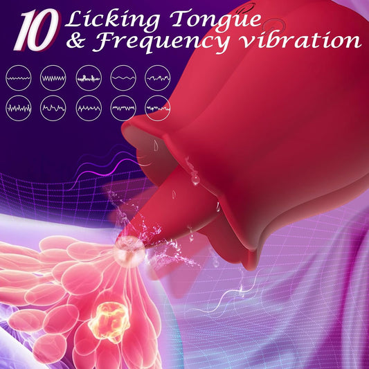 HeartCaptor Rose Clitoral Vibrator for Women | Rechargeable Licking Stimulator with 10 Modes