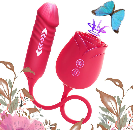 HeartCaptor Flexible Rose Adult Toy for Women | 9 Vibration & 9 Flapping Modes with App Control