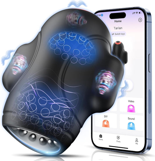 HeartCaptor Smart Male Stroker for Him | App-Controlled Intimate Wellness Device with Triple Motors and Squeezable Sleeve