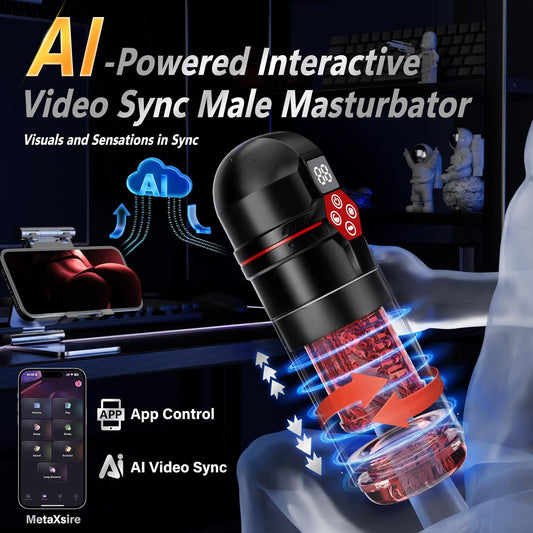 HeartCaptor Interactive Smart Male Masturbator for Men | Rechargeable Personal Wellness Device with Vacuum Pump