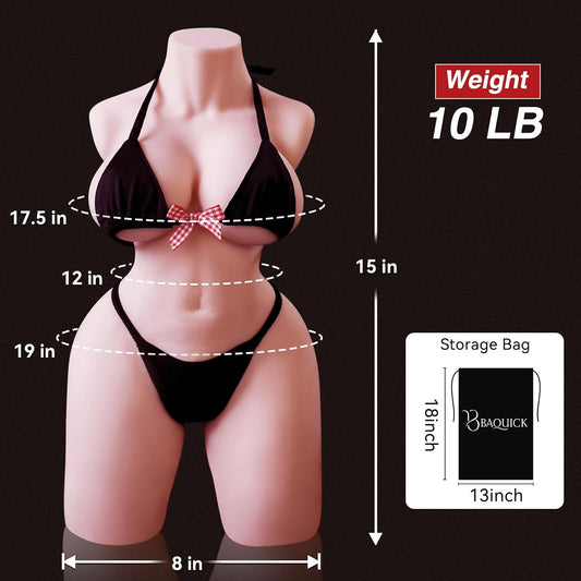 HeartCaptor 10lb Male Sex Doll for Men | Realistic TPR Mini Doll with Dual Vaginal & Anal Channels for Intimate Pleasure