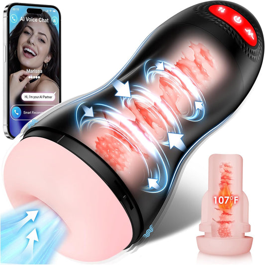 HeartCaptor Smart AI Male Stroker for Him | App-Controlled Personal Wellness Device with Sucking & Heating Features