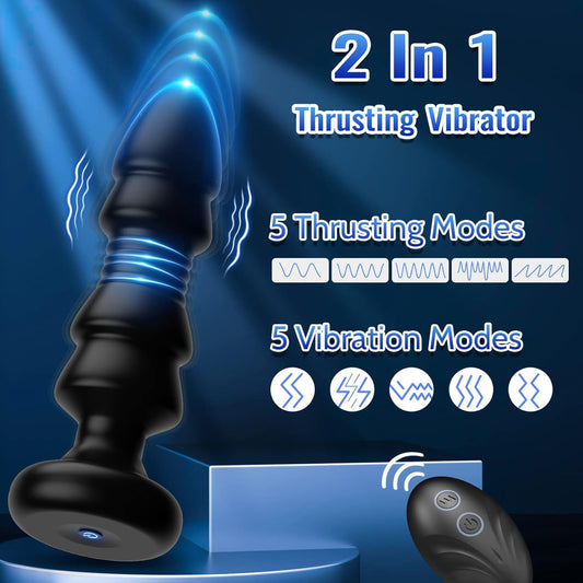 HeartCaptor Thrusting Prostate Massager for Men & Women | Rechargeable Silicone Intimate Device with Remote Control