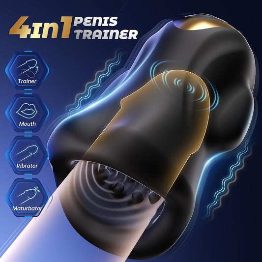 HeartCaptor Smart Male Stroker for Him | App-Controlled Glans Trainer with 3 Motors and Liquid Silicone