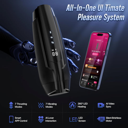 HeartCaptor Smart Heated Male Stroker for Men | App-Controlled Interactive Intimacy Device with 360° Warmth