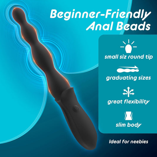 HeartCaptor Vibrating Anal Beads Butt Plug for Couples and Individuals | Rechargeable Intimate Wellness Device with Dual Motors