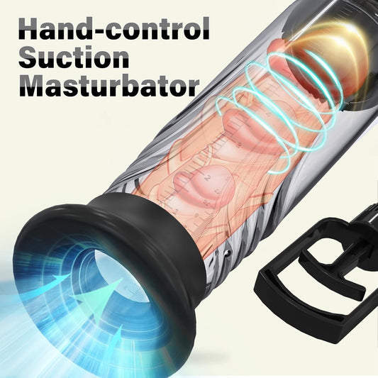 HeartCaptor Manual Vacuum Pump for Men | Intimate Wellness Air Pressure Device with 3 Silicone Sleeves