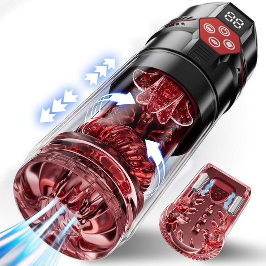 Mrgras 6-in-1 Automatic Male Stroker for Him | Waterproof Intimate Wellness Device with LCD Display and Real Vacuum Pump by HeartCaptor