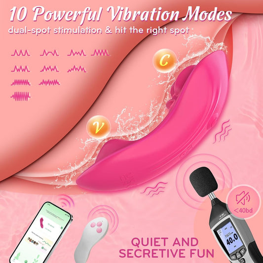 HeartCaptor Wearable Panty Vibrator for Her | App-Controlled Clitoral Stimulator with 10 Modes