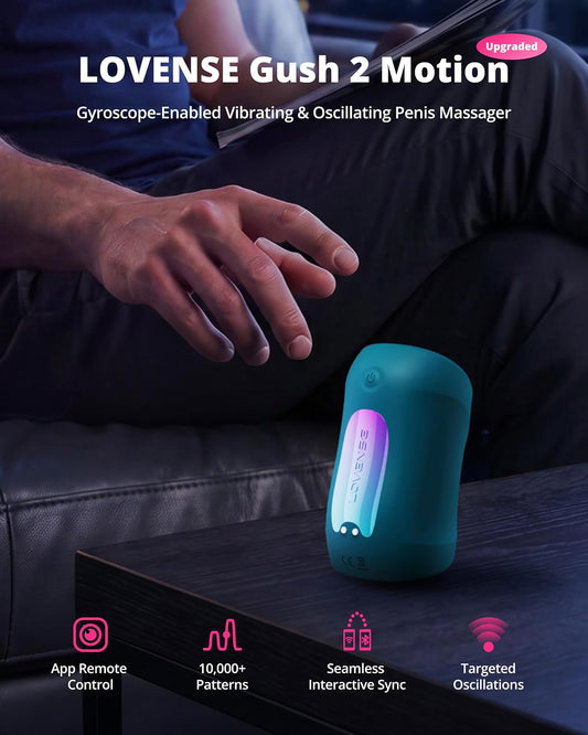 HeartCaptor Gush 2 Motion Male Stroker for Him | App-Controlled Intimate Massager with Motion Sensors