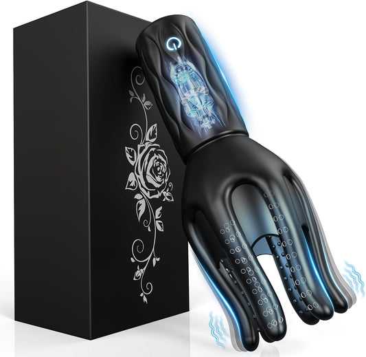 HeartCaptor Smart Male Stroker for Him | Rechargeable Intimacy Device with 7 Vibration Modes and 360 Open-Ended Sensory Wrap