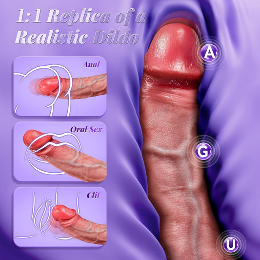 HeartCaptor Realistic Thrusting Dildo for Solo Men and Women | Intelligent Intimate Wellness Device with App Control and Powerful Suction