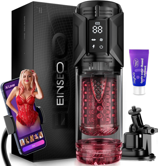 HeartCaptor Smart Male Stroker for Men | Hands-Free App-Controlled Intimacy Device with Suction Base and Phone Holder