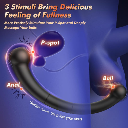 HeartCaptor Dual-Ended Prostate Massager for Him | Rechargeable Intimate Wellness Device with 10 Vibration Modes