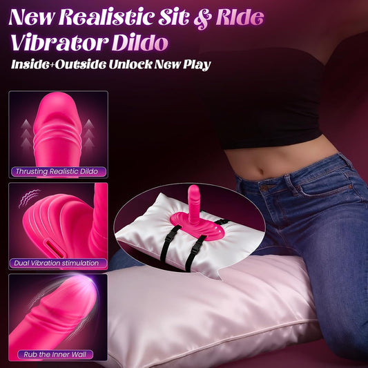 HeartCaptor Thrusting Dildo Vibrator for Women and Couples | Rechargeable Intimacy Device with 3 Thrusting and 9 Vibration Modes