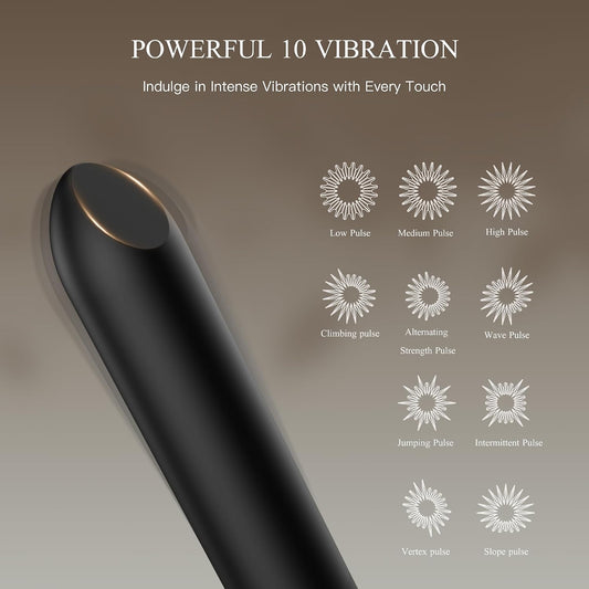 HeartCaptor Precision Bullet Vibrator for Women | Discreet Rechargeable Intimate Device with Angled Tip and 10 Modes