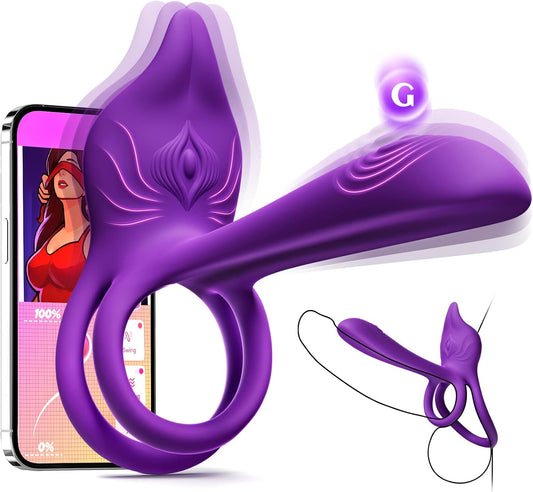 HeartCaptor Dual Vibrating Cock Ring for Couples | App-Controlled Intimate Wellness Device with Clitoral Stimulator and G-Spot Vibrator