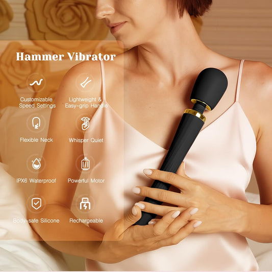 HeartCaptor Full Body Wand Vibrator for Her | Rechargeable Waterproof Intimate Massager with Flexible Neck