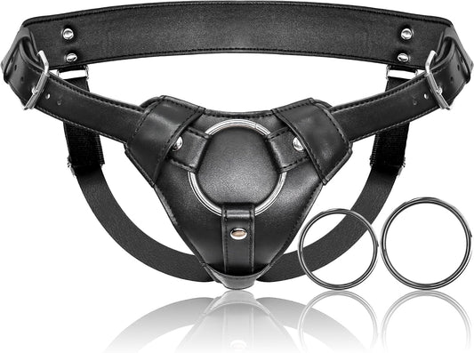 HeartCaptor Adjustable Strap-On Harness for Couples | Soft Nylon Leather Intimate Wellness Belt