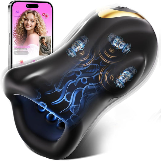 HeartCaptor Smart Male Stroker for Him | App-Controlled Glans Trainer with 3 Motors and Liquid Silicone