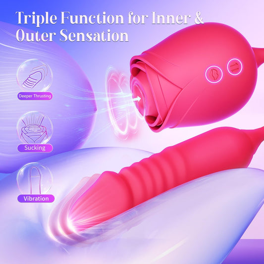 HeartCaptor Flexible Rose Clitoral Stimulator for Women | Rechargeable App-Controlled Intimate Massager