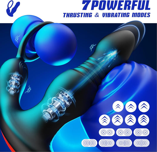 HeartCaptor Prostate Massager for Men | Thrusting Anal Toy with Cock Ring and Remote Control